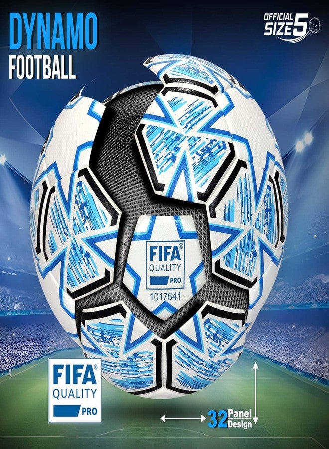 سينكو كرة قدم سينكو دينامو | معتمدة من FIFA للجودة الاحترافية | كرة احترافية للمباريات | كرة قدم من البولي يوريثان مخيطة يدويًا بـ 32 قطعة | مقاومة للماء بتقنية Hydra Lock | مقاس 5، مناسبة للعشب الصناعي والأرضيات الصلبة - Image 3