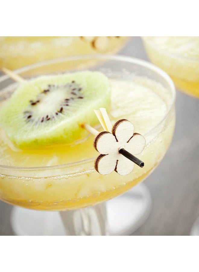Restaurantware 4 x 0.7 x 0.7 Inch Party Toothpicks, 500 Disposable Cocktail Skewers - Wooden Flower Decoration, Sharp Tips, Bamboo Decorative Cocktail Picks, Durable, For Garnishes Or Appetizers - Image 3
