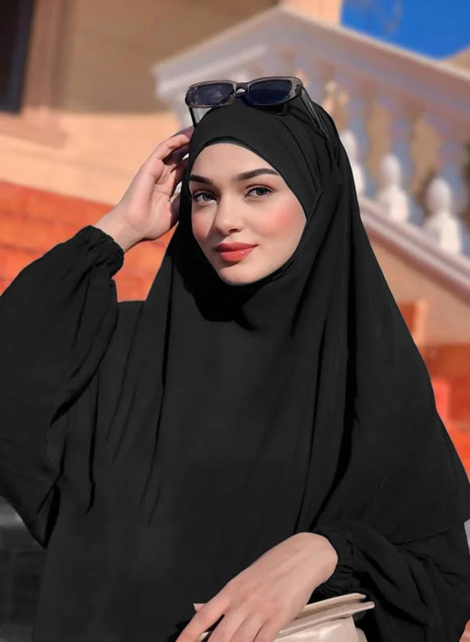 Take Two Black Solid Hijab