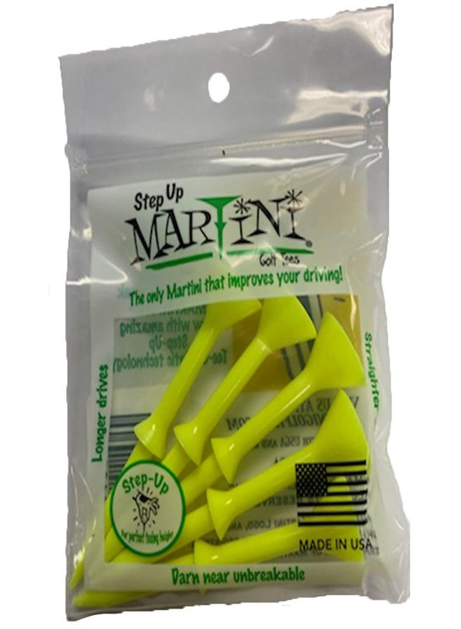 Martini Step-Up Golf Tees - Virtually Unbreakable - Yellow, 3.25 inches