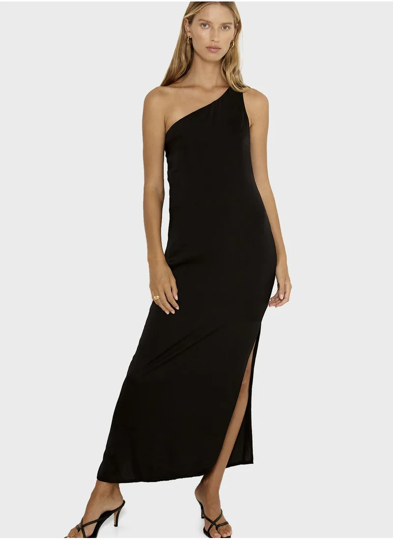 SNDYS One Shoulder Side Slit Dress