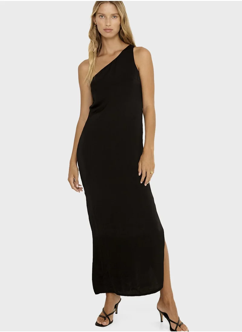SNDYS One Shoulder Side Slit Dress