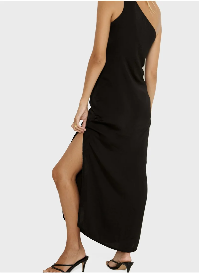 SNDYS One Shoulder Side Slit Dress