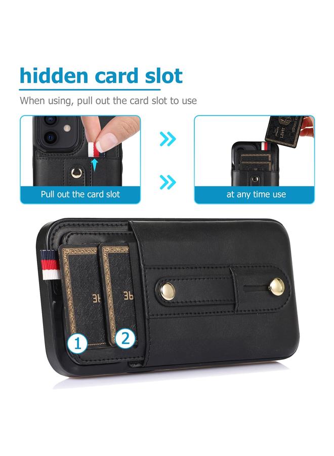 Zaboon Case For iPhone 13 mini Wristband Kickstand Wallet Leather Phone Case - Image 4