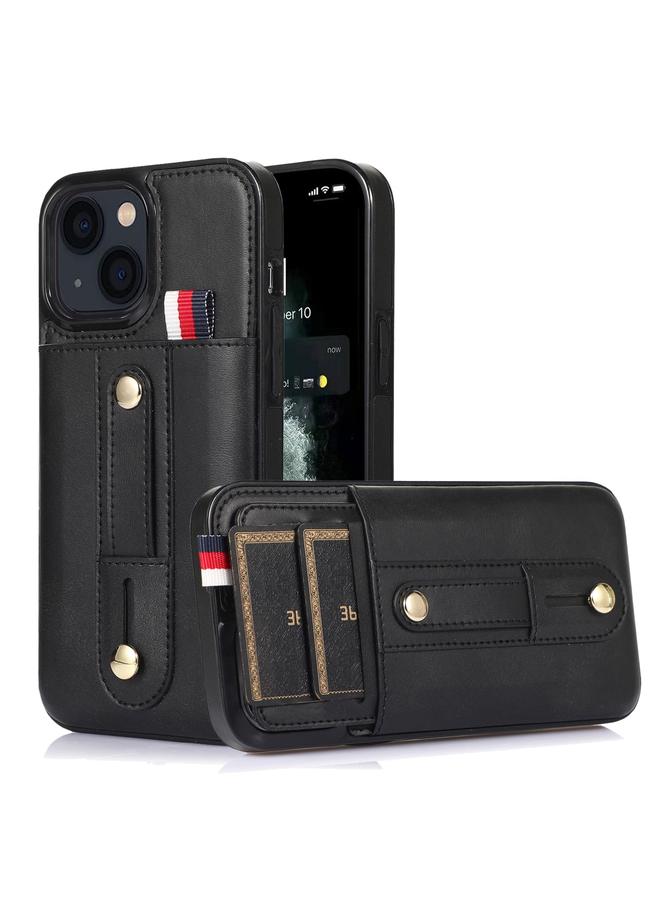 Zaboon Case For iPhone 13 mini Wristband Kickstand Wallet Leather Phone Case - Image 1