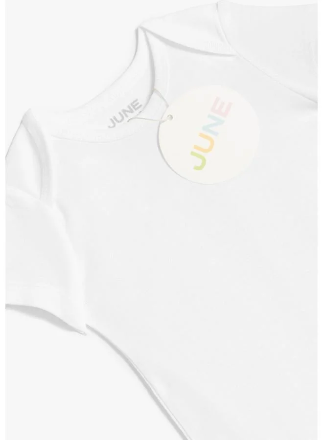 JUNE June Baby Basic 5-Pack Short Sleeve Bodysuit White