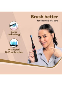 Royal Sonic Electric Toothbrush For Adults With 3 Modes, 19000 Strokes Per Minute, 2 Brush Heads, Dupont Soft Nylon Bristles, Rechargeable Lasting Up To 25 Days, Power Toothbrush, Black - pzsku/Z9670EF9837154C192918Z/45/_/1733730035/dede2f4e-0334-43ed-8ab0-ae8b77021b58