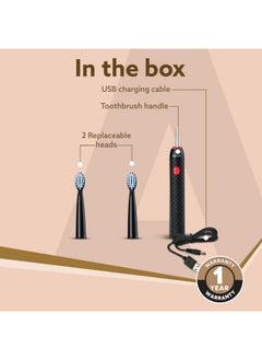 Royal Sonic Electric Toothbrush For Adults With 3 Modes, 19000 Strokes Per Minute, 2 Brush Heads, Dupont Soft Nylon Bristles, Rechargeable Lasting Up To 25 Days, Power Toothbrush, Black - pzsku/Z9670EF9837154C192918Z/45/_/1733730037/583d303e-b928-4117-b417-153975f4d5f6