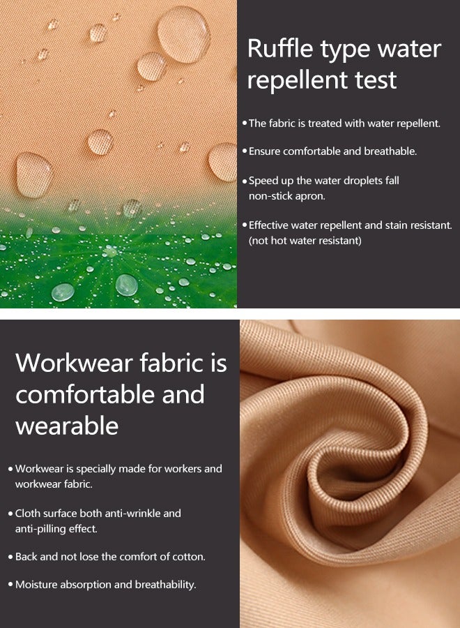 HomarKet Chef Apron for Women Men , Adjustable Kitchen Chef Apron,BBQ Restaurant Apron with 2 Pocket for Cooking Baking Gardening（Brown） - Image 3