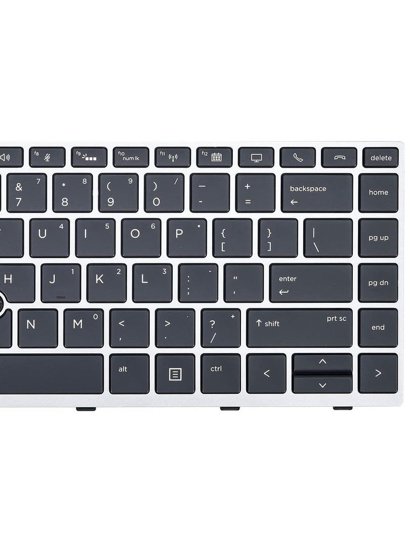 Terabyte لوحة مفاتيح خلفية بديلة لجهاز HP EliteBook 840 G5 840 G6 و EliteBook 745 G5 745 G6، لوحة مفاتيح EliteBook 840 G5 مع إطار فضي مؤشر تخطيط أمريكي L11307-001 L14378-001 - Image 2