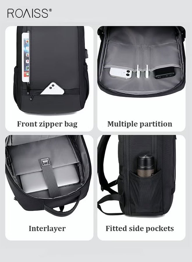 roaiss Multi Purpose Large Capacity Laptop Backpack with USB Charge Men Extra Large Carry On Backpack Men Water Resistant Traveling Suitcase Weekender Bag Daypack for Business - Image 4