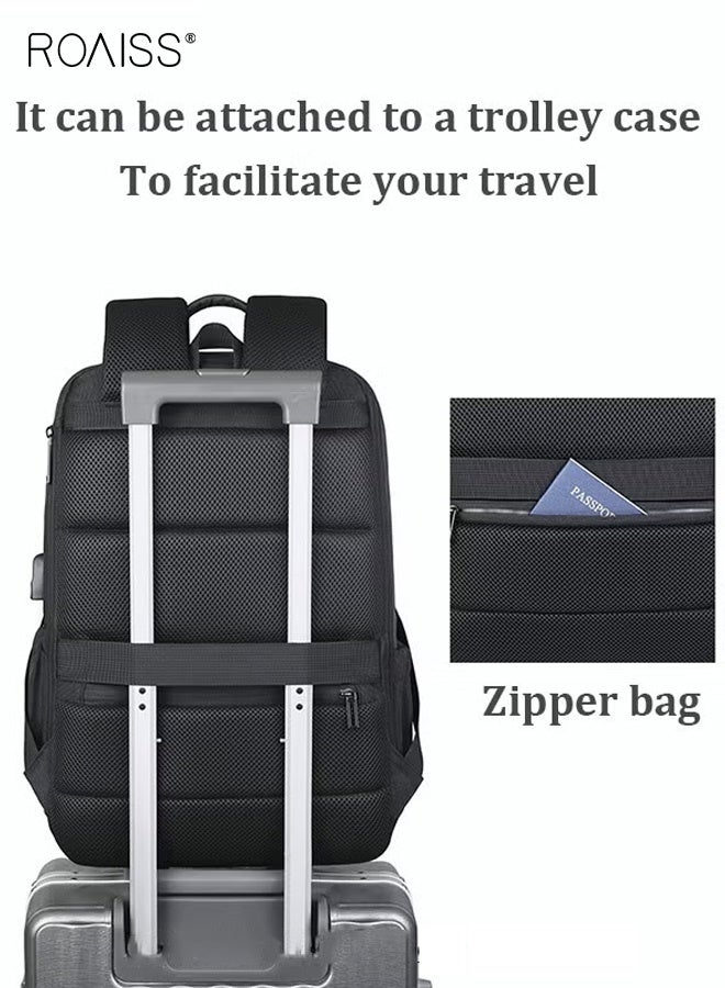 roaiss Multi Purpose Large Capacity Laptop Backpack with USB Charge Men Extra Large Carry On Backpack Men Water Resistant Traveling Suitcase Weekender Bag Daypack for Business - Image 5