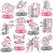 Moinchore 12 Pcs Pink Elephant Baby Shower Decorations Honeycomb Centerpieces Elephant Baby Shower Table Decoration Balloon Moon Flowers Table Topper for Birthday Party Favors Supplies - Image 2