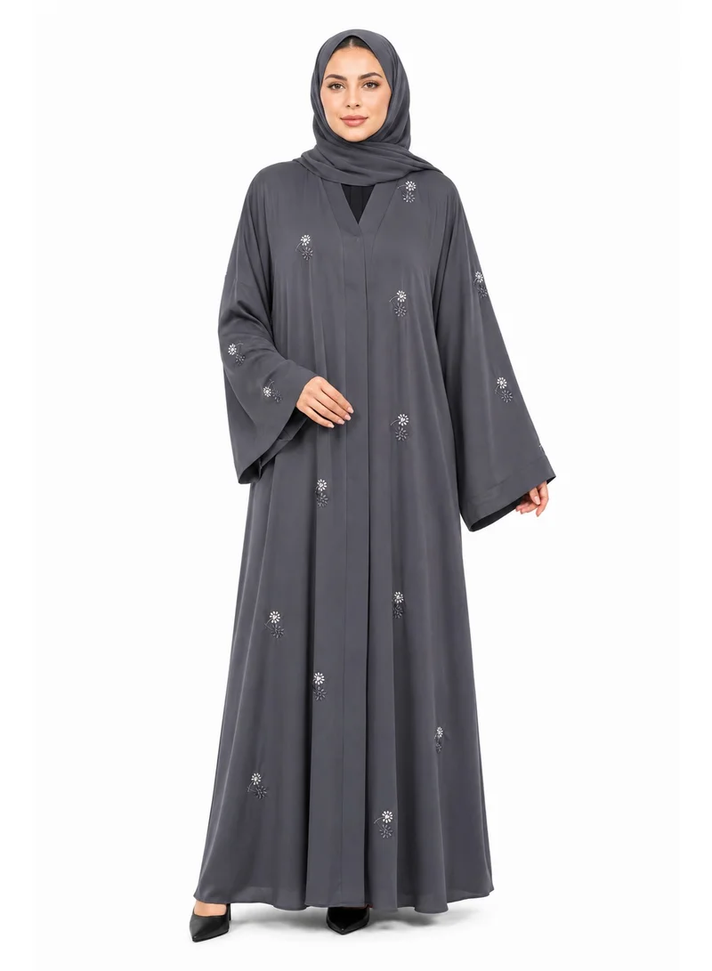 عباءات ريم All Over Embellished Abaya with Matching Sheila