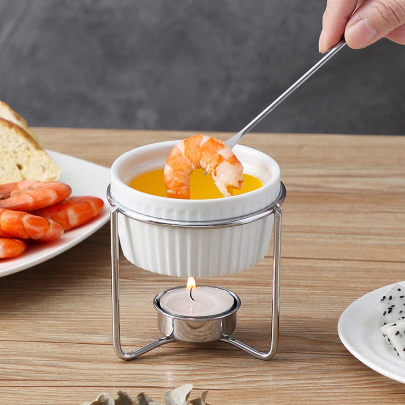 CLEABANKE Butter Warmers for Seafood Set of 2, Crab Crackers and Tools Set with 4 Crab leg Crackers,4 Crab Forks,4 Lobster Shellers,2 Butter Warmers Crab Lobster Butter Ceramic Warmers Set for Seafood - Image 3