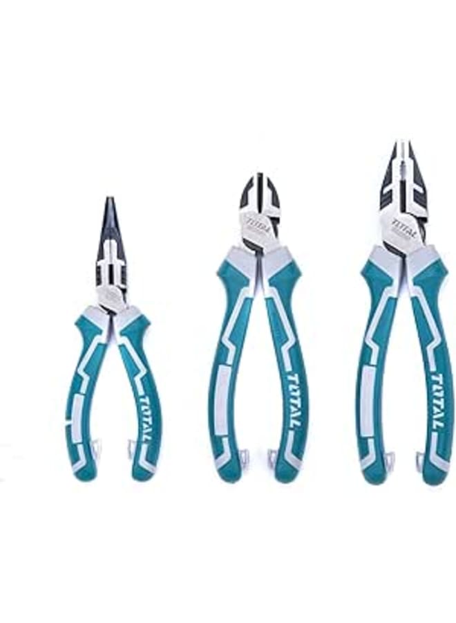 Total 3 PCS High Leverage Pliers, 30% More Efficient Than Normal Pliers, Chrome Vanadium (Cr-V) High Durability THT2K0301S