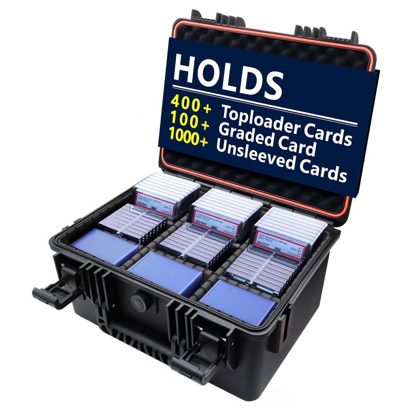 Betschkim Graded Card Storage Box for Baseball - Trading Card Storage Box with Adjustable Dividers Fits PSA BGS SGC Slabs | Waterproof Hard Cases for Sports Cards, Top Loader, Magnetic | Toploader Storage Box - Image 1