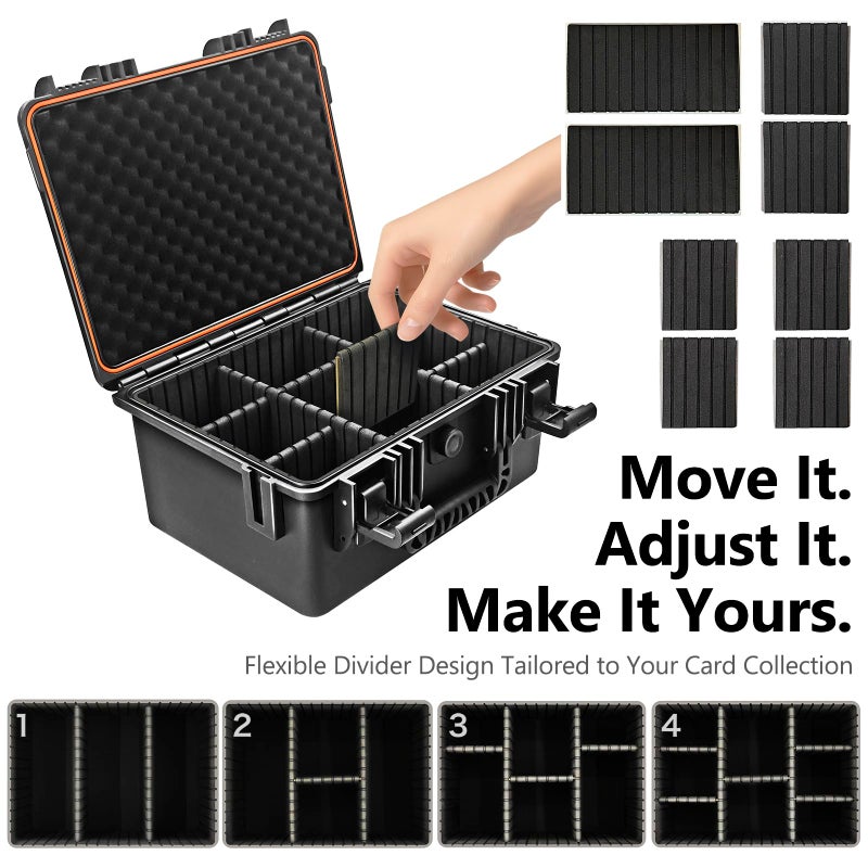Betschkim Graded Card Storage Box for Baseball - Trading Card Storage Box with Adjustable Dividers Fits PSA BGS SGC Slabs | Waterproof Hard Cases for Sports Cards, Top Loader, Magnetic | Toploader Storage Box - Image 3