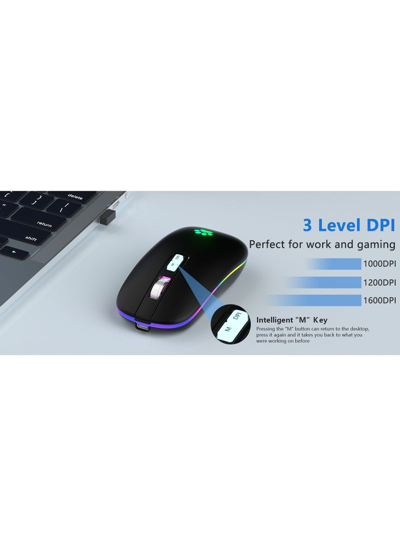 Nariele New Wireless Bluetooth Charging Silent Mouse - Image 2