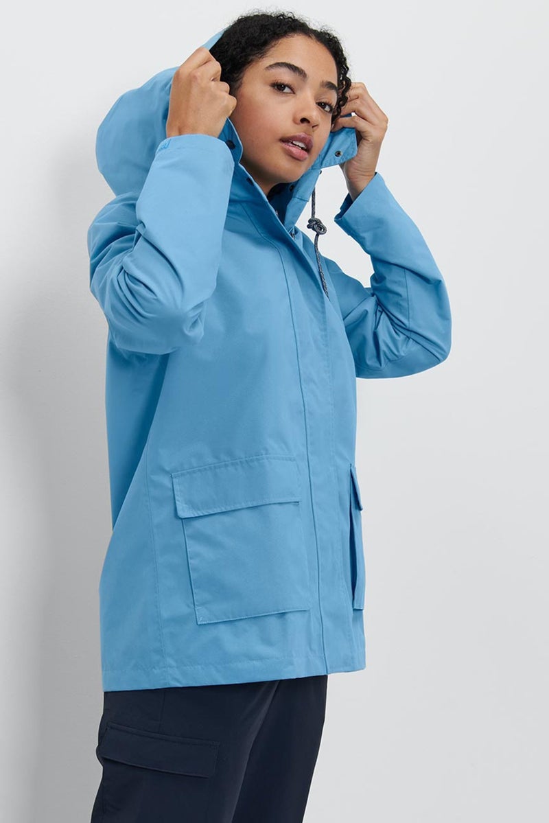 Tchibo Women Plain Hooded Jacket, Light Blue  - Image 1