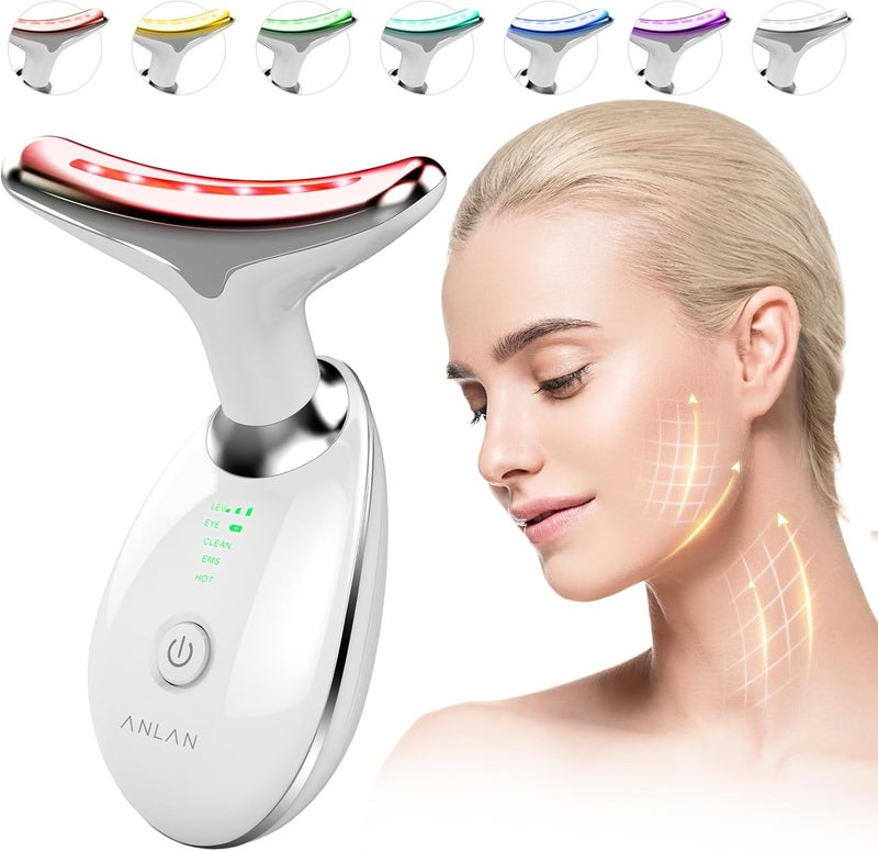 ANLAN Red Light Therapy Face Massager Skin Face Lift Device with 7 Colors 3 Modes Led Facial Sculptor for SkinTightening Neck Lifting 45C EMS Massage Face Toning Firming Machine for Women
