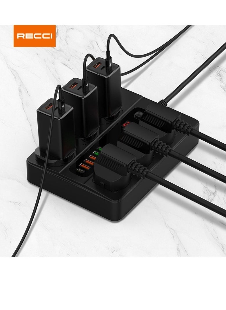 Recci PD+QC UK Plug Power Socket (6 AC Outlets, Type-C + 5 USB Ports  - Image 5