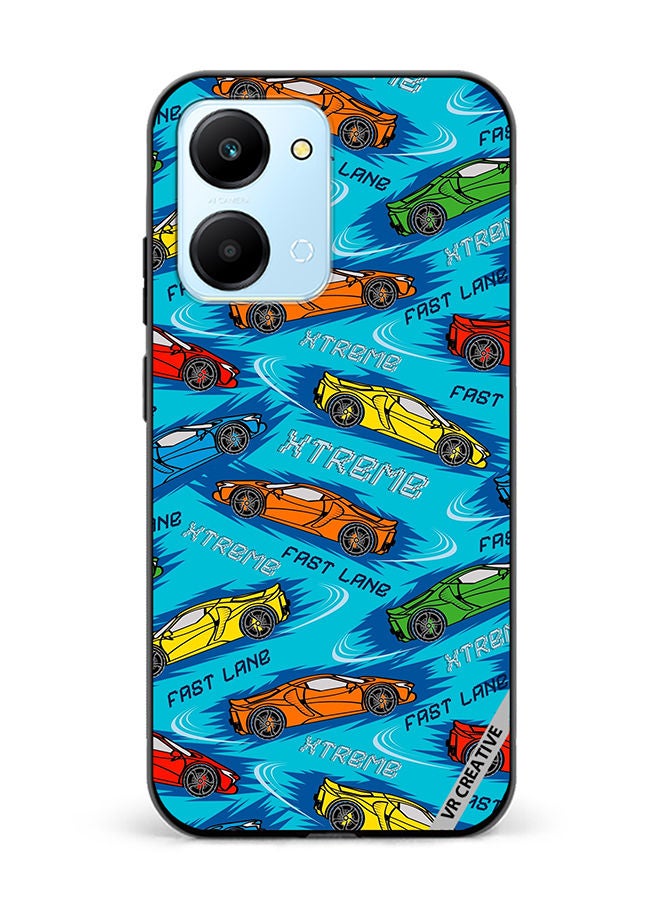 VR CREATIVE Protective Case Cover For Honor Play7T Abstract Seamless Pattern With Sport Cars Design Multicolour - Image 1