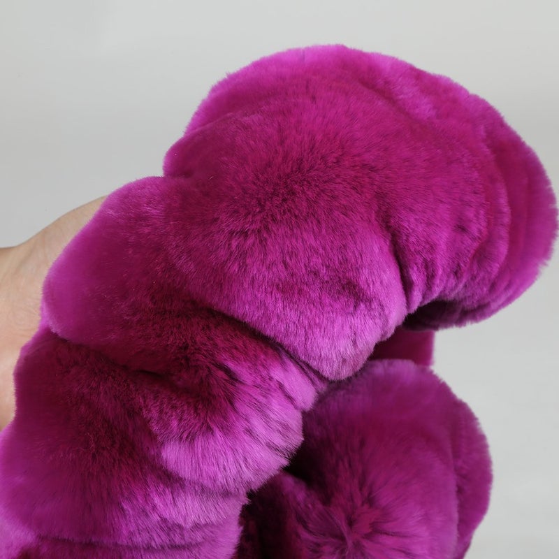 OGLAND Fluffy Fur Wool Sheepskin Car Steering Wheel Cover for Woman Universal Auto Fuzzy Steering Wheel 14 1/2 inch-15 1/2inch Protector, Comforting Luxurious Soft (Magenta) - Image 4