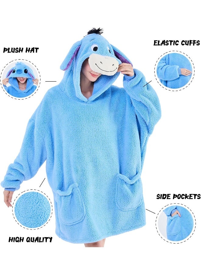 NEWCOSPLAY NEWCOSPLAY Wearable Blanket Hoodie Sherpa Hoodie Blanket for Women Men Warm Oversized Sweatshirt with Pockets - Image 3