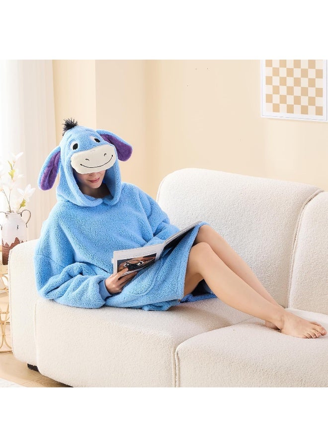 NEWCOSPLAY NEWCOSPLAY Wearable Blanket Hoodie Sherpa Hoodie Blanket for Women Men Warm Oversized Sweatshirt with Pockets - Image 2