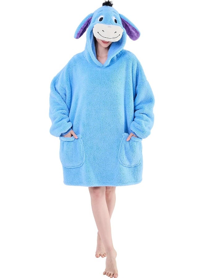 NEWCOSPLAY NEWCOSPLAY Wearable Blanket Hoodie Sherpa Hoodie Blanket for Women Men Warm Oversized Sweatshirt with Pockets - Image 1