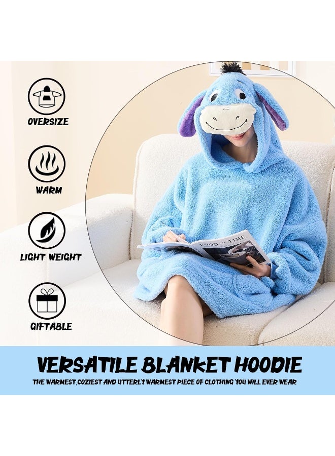 NEWCOSPLAY NEWCOSPLAY Wearable Blanket Hoodie Sherpa Hoodie Blanket for Women Men Warm Oversized Sweatshirt with Pockets - Image 4