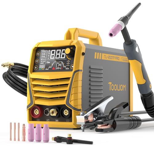 TOOLIOM 200A TIG Welder with Pulse, 4 in 1 Multifunctional TIG Welding Machine DC TIG/Spot TIG/Pulse TIG/Stick 110&220V Dual Voltage with Large Digital Display - Image 1