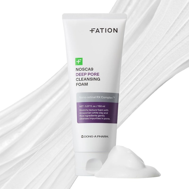 Fation Nosca9 Deep Pore Cleansing Foam for Sensitive Skin Korean Skincare Face Wash with 17 Amino Acids White Clay Patented PoreShrinking Ingredient Deep Cleansing Moisturizing 507 fl oz - Image 1