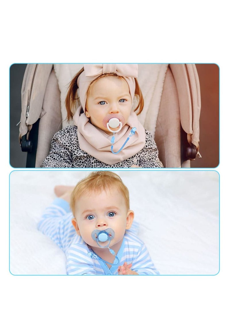 SYOSI - Baby Dummy Clips,5 Pcs Dummy Clips for Baby,Spring Dummy Clip Boys Girls, Soother Pacifier Chain Holder Clips BPA Free Baby Dummy Chain for Teether Toy or Soothie - Image 1
