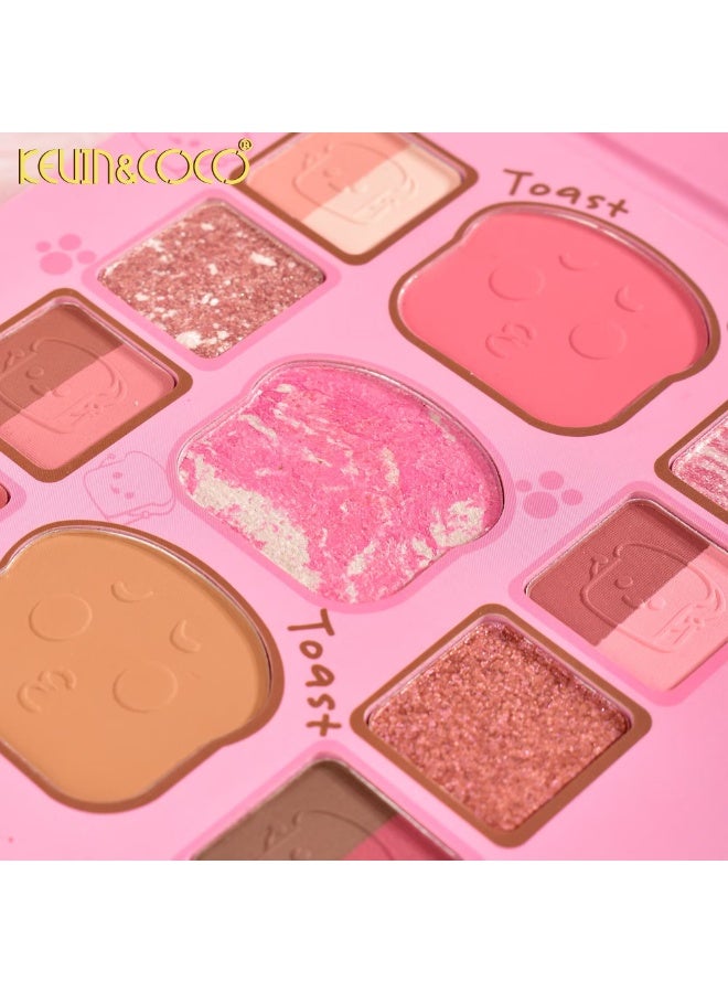Kevin & Coco KEVIN&COCO Toast 11 Color 4 In 1  Face Palette - Image 4