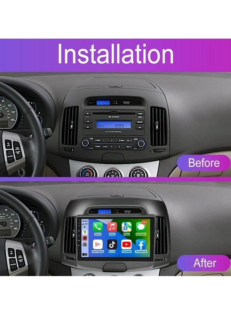 راديو أندرويد متقدم لسيارة هيونداي النترا 2006-2011 - ضمان لمدة عامين، ذاكرة وصول عشوائي 4 جيجا بايت، سعة تخزين 32 جيجا بايت، Apple CarPlay وAndroid Auto، كاميرا رؤية ليلية مجانية ونظام ملاحة - Image 2