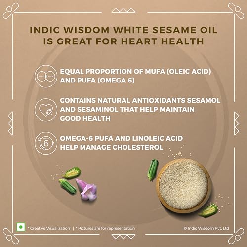 IndicWisdom Wood Pressed White Sesame Oil 500 ml (Cold Pressed White Sesame Oil - Extracted on Wooden Churner) - Image 4