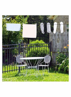 Y&D Portable Travel Clothes Line 4 Pieces 8ft Windproof Retractable Rope with Hooks and Suction Cups for Camping Accessories Cruise Essentials Outdoor Indoor Use  - Image 2