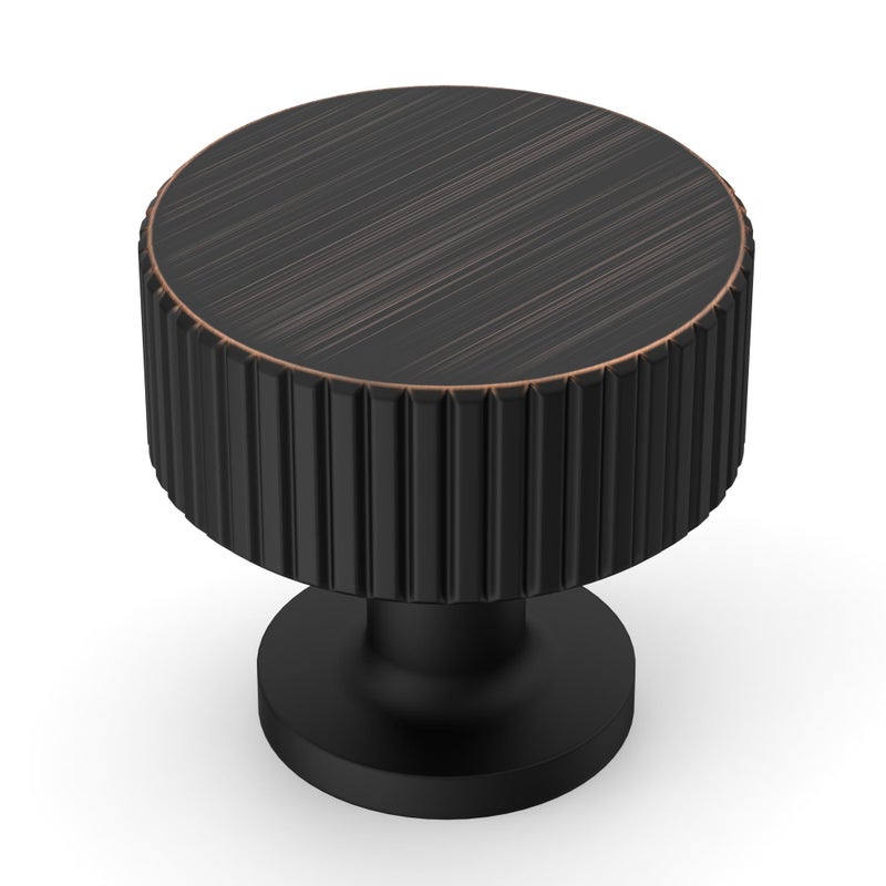 Amerdeco 10 Pack Oil Rubbed Bronze Cabinet Knobs Single Hole Cabinet Pulls 1 Inch Drawer Knobs and Pulls for Bathroom Cabinets ZH0071 - Image 2