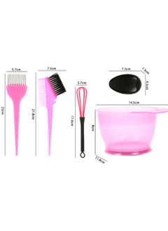 KHAJUL 6-Piece Healifty Hair Dye Coloring Kit - Hair Dye Bowl, Hair Dye Brush, Hair Dye Comb, Ear Cover, Mixer, Hair Dying Accessory Kit for Salon & Home Hair Coloring (Pink)  - Image 2