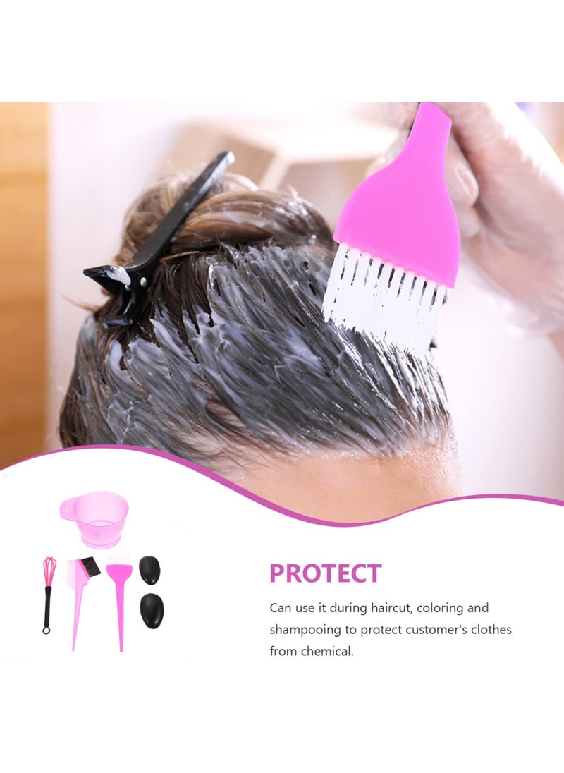 KHAJUL 6-Piece Healifty Hair Dye Coloring Kit - Hair Dye Bowl, Hair Dye Brush, Hair Dye Comb, Ear Cover, Mixer, Hair Dying Accessory Kit for Salon & Home Hair Coloring (Pink)  - Image 4