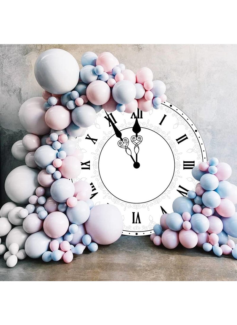 Yeele Yeele 65x65ft White Clock Round Backdrop Cover Countdown Happy New Year Photography Background for Family New Year Eve Party Decoration Supplies Kids Adults Portrait Photo Shoot Props Polyester  - Image 4