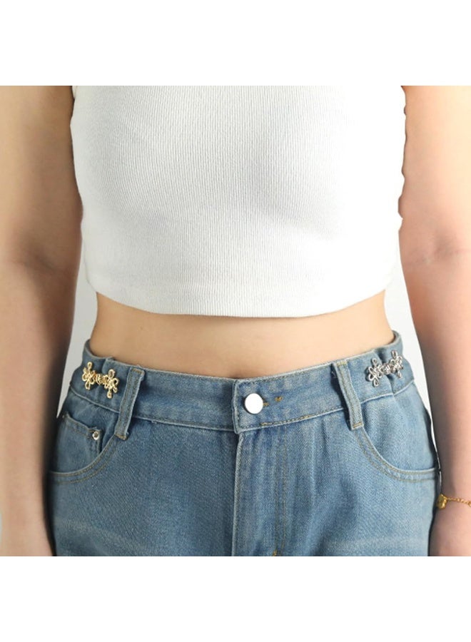 HZYH 6 Set Pant Waist Tightener Button, Chinese Knot Jean Waist Tightener Adjustable Waist Buckle, Decorative Waist Adjuster for Loose Pants Button Tightener,Waist Cincher Clip Jean Buttons for Loose  Jeans - Image 2