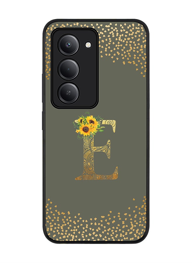 Stylizedd For Xiaomi Redmi 15 5G Case,Slim fit Camera Protection, Shockproof Thin Phone cover  - Custom Floral Monogram - E  (Olive Green ) - Image 1