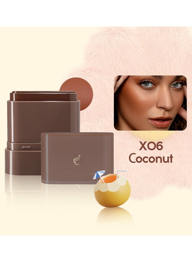 چولي ستار ديوي خد & شفاه متعدد بلسم أحمر الخدود - كونتور ستيك مكياج ، طبيعي خفيف الوزن طويل الأمد سهل النحت عصا هايلايتر للجسم للوجه #06 جوز الهند - Image 2