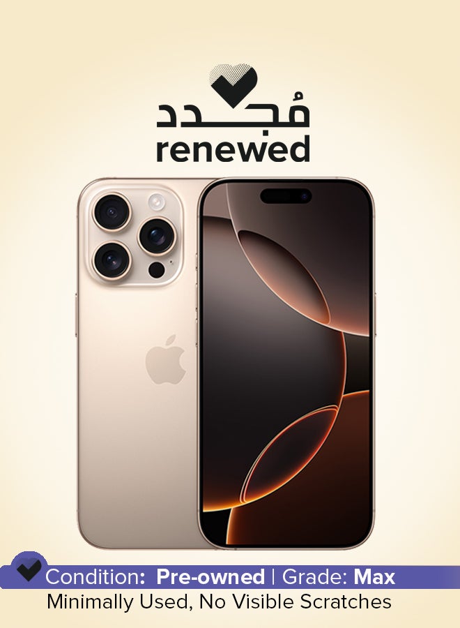 Apple Renewed - iPhone 16 Pro 128GB Desert Titanium 5G (E-sim only) With FaceTime - USA Version - Image 1