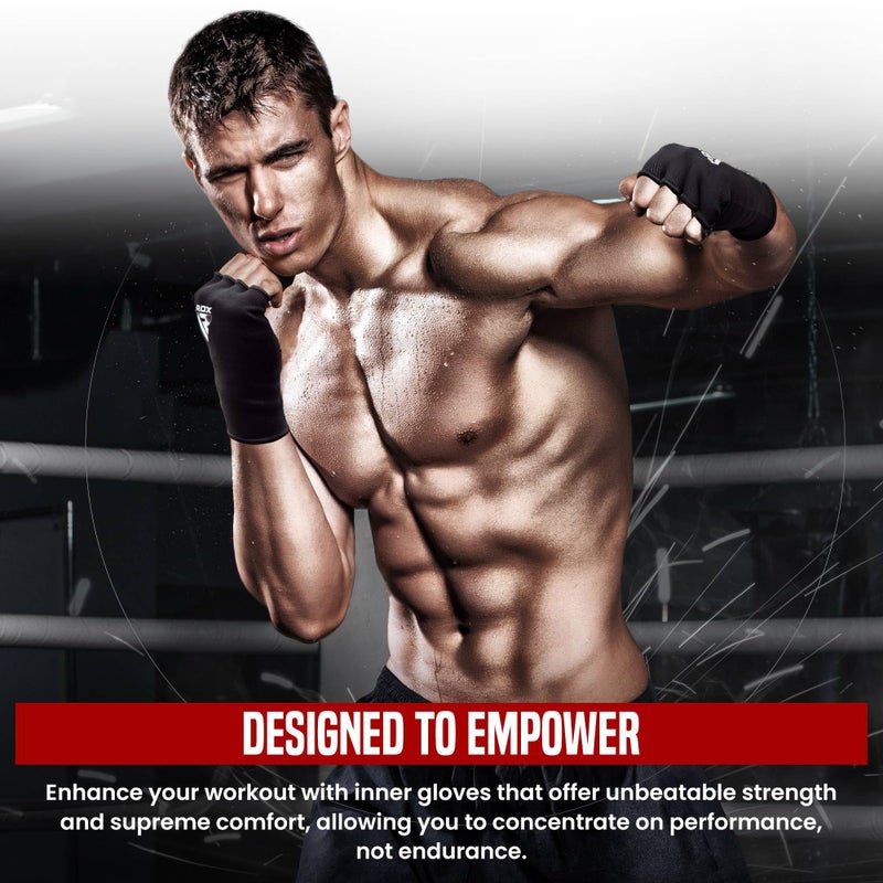 RDX Boxing Hand Wraps Inner Gloves Men Women, Half Finger Elasticated Bandages, Under Mitts Fist Protection, Muay Thai, Kickboxing, MMA, Martial Arts Speed Bag Punching Training - Image 3