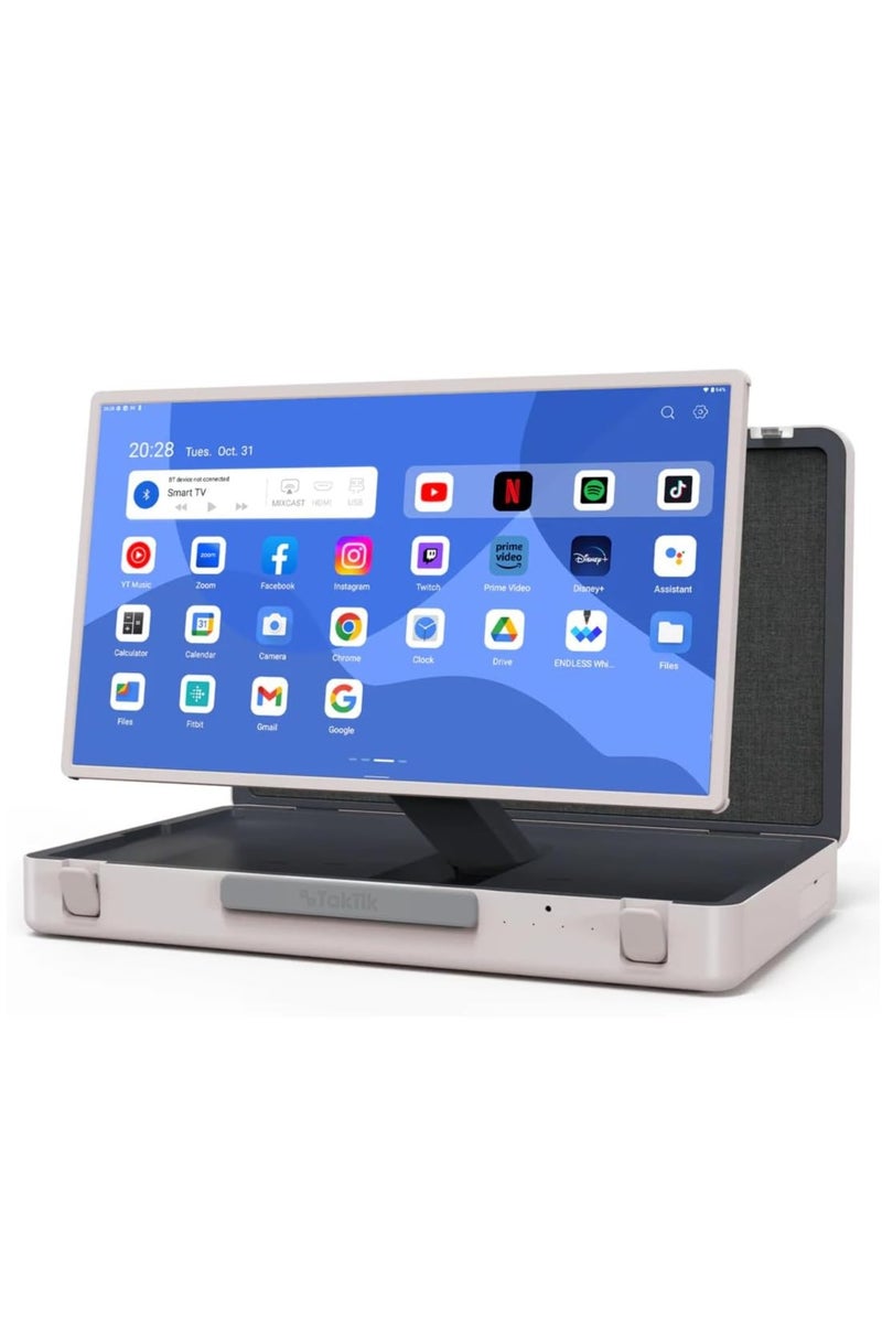 TakTik Taktik 27" Smart Briefcase Display – 1080p Touchscreen, RK3588 CPU, 8GB RAM, 128GB Storage, Android 12, 6800mAh Battery, Rotatable, Multi-Port Connectivity ,Mobile Screen Portable Case Design  - Image 1