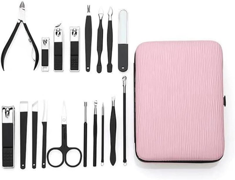 18 Pcs Professional Manicure Set Stainless Steel Nail Cutter Scissor Tools Cuticle Nipper - Image 1